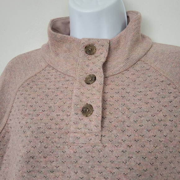 Prana Women's Medium Frozen Falls Light Pink Grey Pullover Sweater Wool Blend - Picture 2 of 7